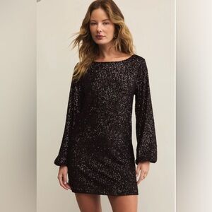 Z Supply Andromeda Black Sequin Dress